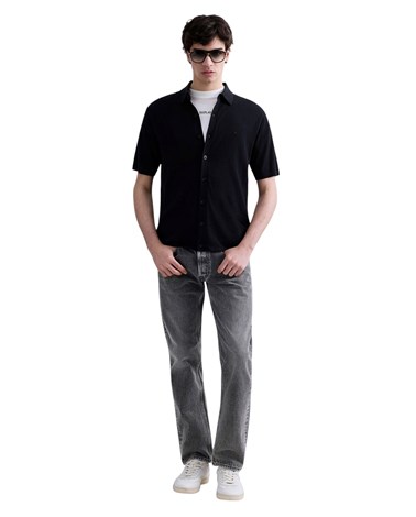 Replay crni kardigan kratkih rukava u stilu košulje