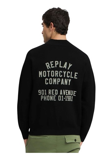 Replay CRNI KARDIGAN S VISOKIM OVRATNIKOM I ZATVARAČEM - 3