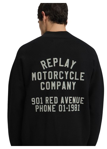 Replay CRNI KARDIGAN S VISOKIM OVRATNIKOM I ZATVARAČEM - 6