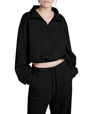 W3460  23818P Replay crni kratki sweatshirt sa zatvaračem Replay crni kratki sweatshirt sa zatvaračem