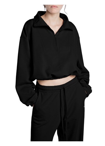 Replay CRNI KRATKI SWEATSHIRT SA ZATVARAČEM - 1