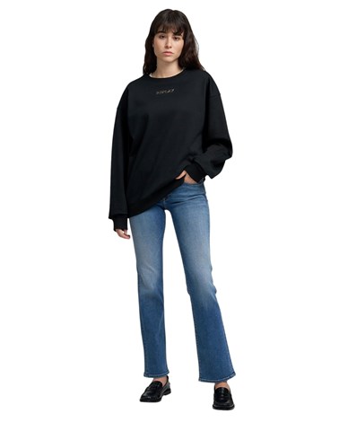 Replay crni oversize sweatshirt s mini printom