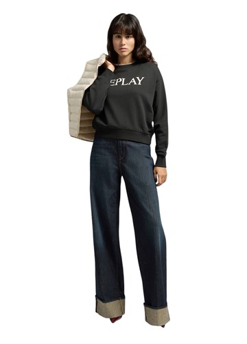 Replay CRNI PAMUČNI SWEATSHIRT S REPLAY NATPISOM - 1 Replay CRNI PAMUČNI SWEATSHIRT S REPLAY NATPISOM - 1