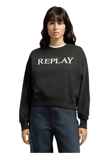 Replay CRNI PAMUČNI SWEATSHIRT S REPLAY NATPISOM - 2 Replay CRNI PAMUČNI SWEATSHIRT S REPLAY NATPISOM - 2
