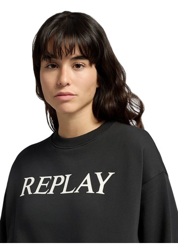 Replay CRNI PAMUČNI SWEATSHIRT S REPLAY NATPISOM - 5 Replay CRNI PAMUČNI SWEATSHIRT S REPLAY NATPISOM - 5