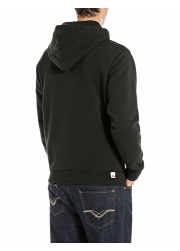 Replay CRNI PAMUČNI SWEATSHIRT S KAPULJAČOM I IZVEZENIM REPLAY NATPISOM - 2