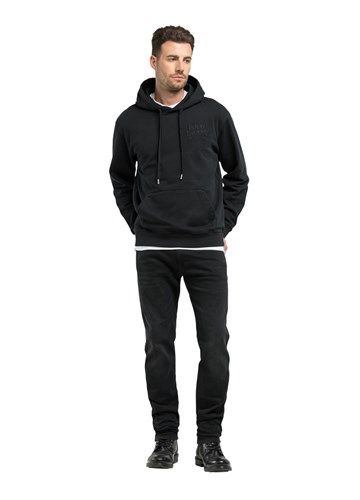 Replay CRNI PAMUČNI SWEATSHIRT S KAPULJAČOM I IZVEZENIM REPLAY NATPISOM - 1