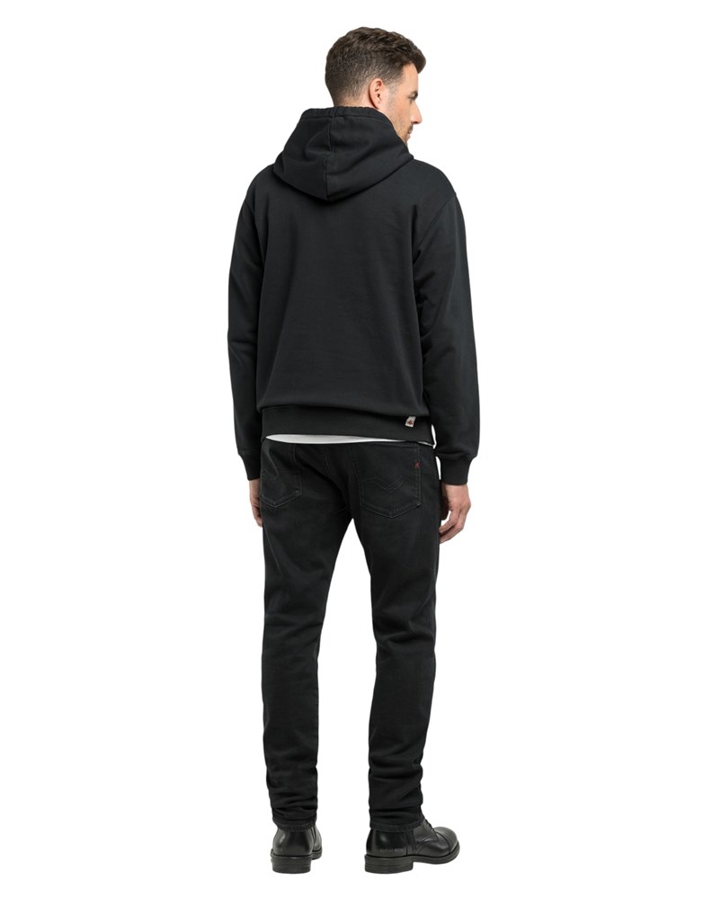 Replay CRNI PAMUČNI SWEATSHIRT S KAPULJAČOM I IZVEZENIM REPLAY NATPISOM - 2