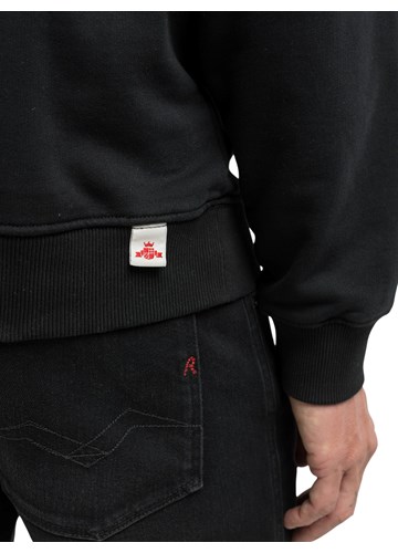 Replay CRNI PAMUČNI SWEATSHIRT S KAPULJAČOM I IZVEZENIM REPLAY NATPISOM - 4