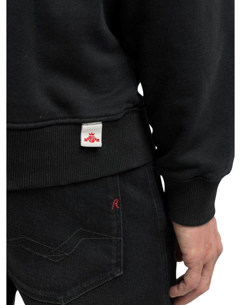 Replay CRNI PAMUČNI SWEATSHIRT S KAPULJAČOM I IZVEZENIM REPLAY NATPISOM - 4