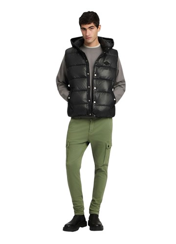 Replay CRNI PODSTAVLJENI PRSLUK S KAPULJAČOM - 1