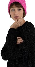 CRNI PULOVER OD MJEŠAVINE RECIKLIRANE VUNE S IZNOŠENIM EFEKTOM - 4