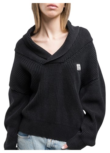 Replay CRNI REBRASTI OVERSIZE PULOVER - 7 Replay CRNI REBRASTI OVERSIZE PULOVER - 7