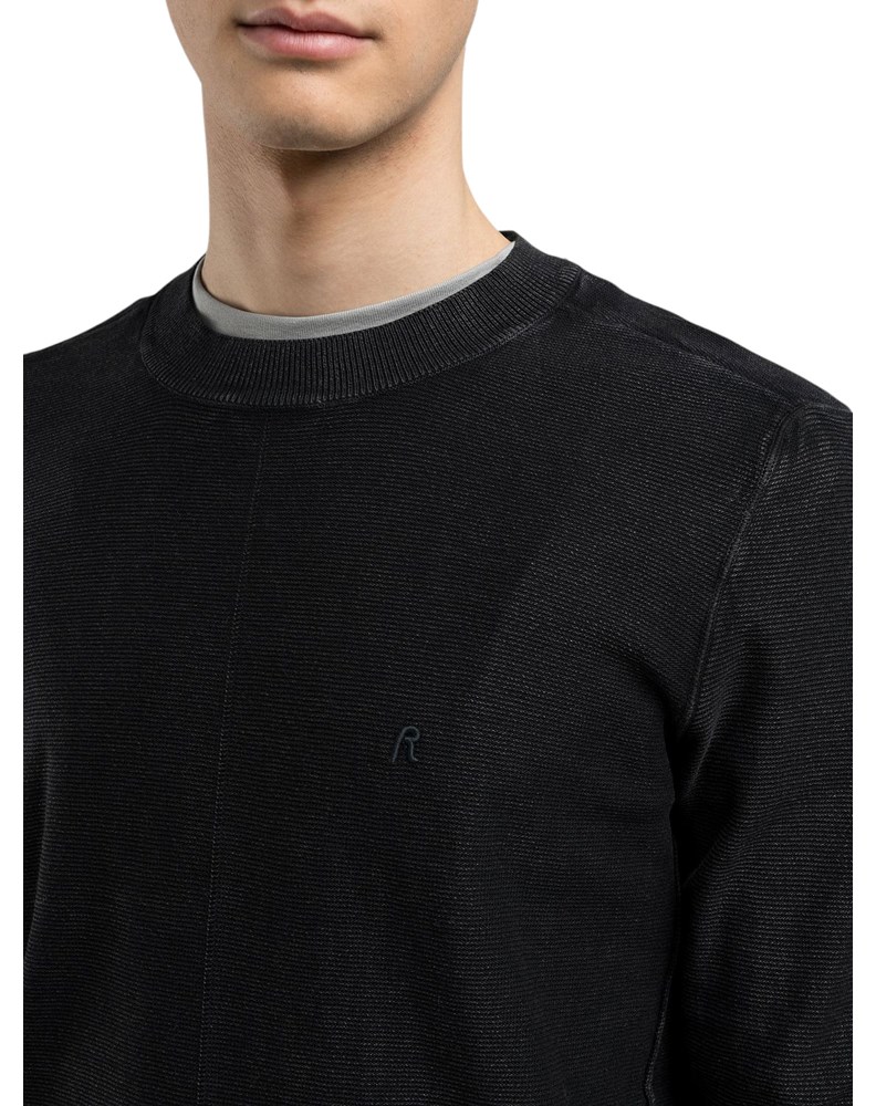 Replay CRNI REGULAR FIT PULOVER S VEZENIM DETALJIMA - 3
