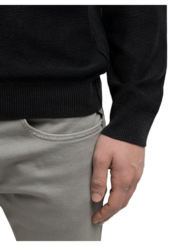 Replay CRNI REGULAR FIT PULOVER S VEZENIM DETALJIMA - 4