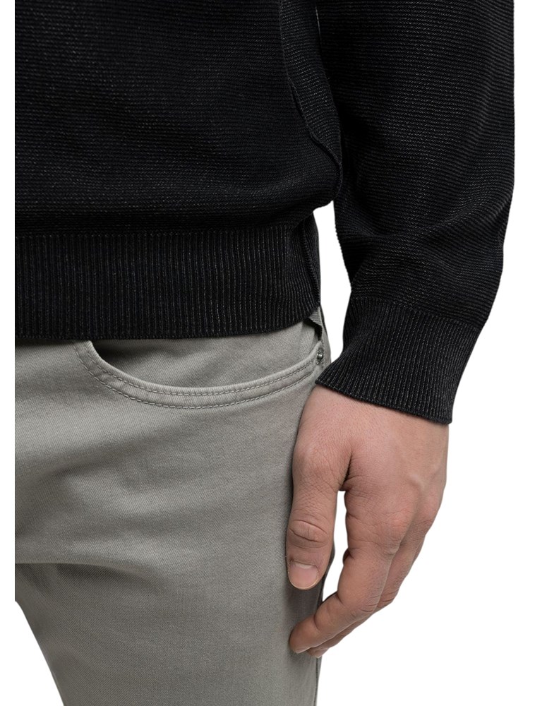 Replay CRNI REGULAR FIT PULOVER S VEZENIM DETALJIMA - 4