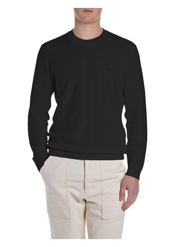 Replay CRNI REGULAR FIT PULOVER S VEZENIM DETALJIMA - 1