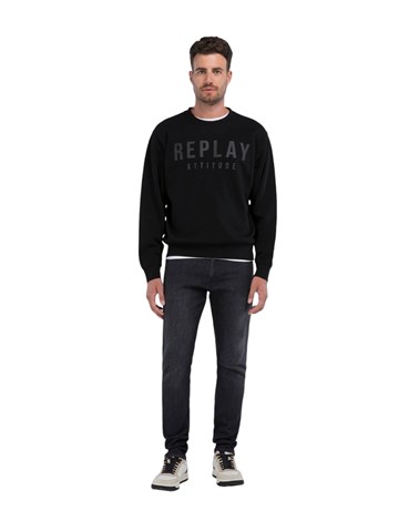 Replay crni sweatshirt replay attitude