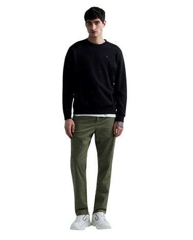 Replay crni sweatshirt od frotira s izvezenim slovom r