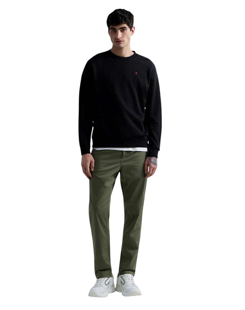 Replay CRNI SWEATSHIRT OD FROTIRA S IZVEZENIM SLOVOM R - 1
