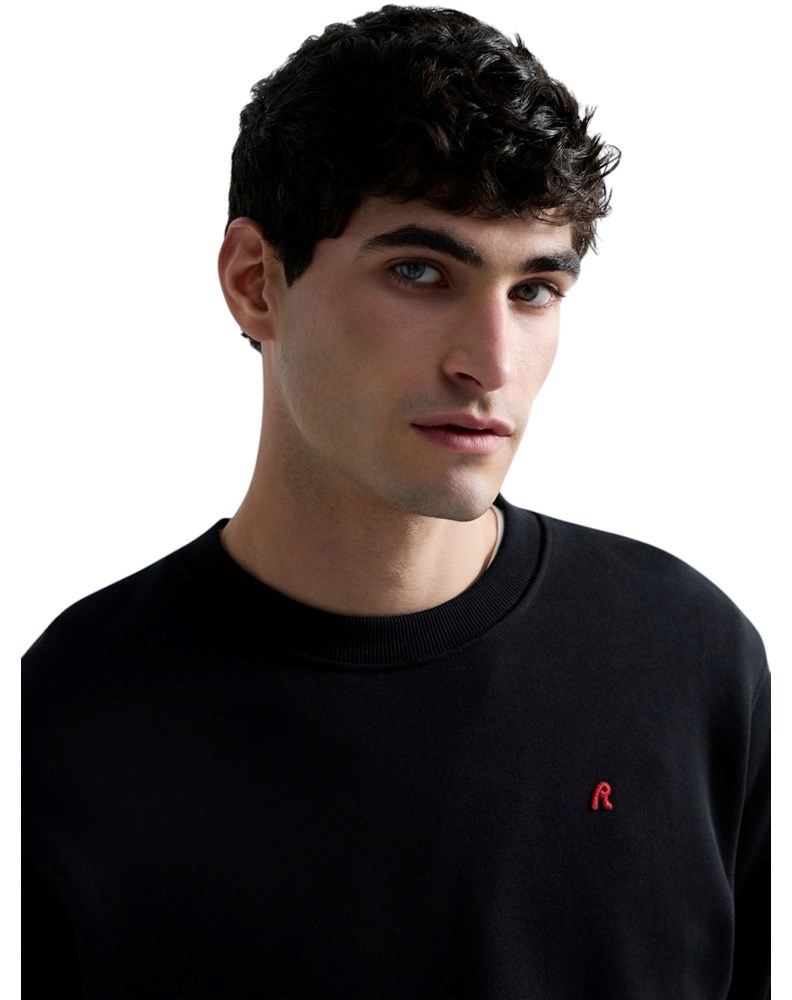 Replay CRNI SWEATSHIRT OD FROTIRA S IZVEZENIM SLOVOM R - 5