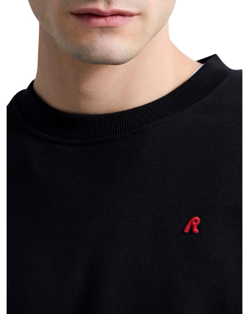Replay CRNI SWEATSHIRT OD FROTIRA S IZVEZENIM SLOVOM R - 7