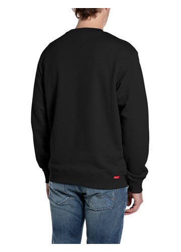 Replay CRNI SWEATSHIRT OD FROTIRA S IZVEZENIM SLOVOM R - 2