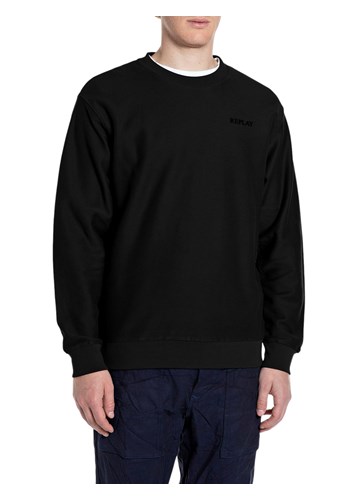 Replay CRNI SWEATSHIRT OD ŽERSEJA S REPLAY NATPISOM - 1