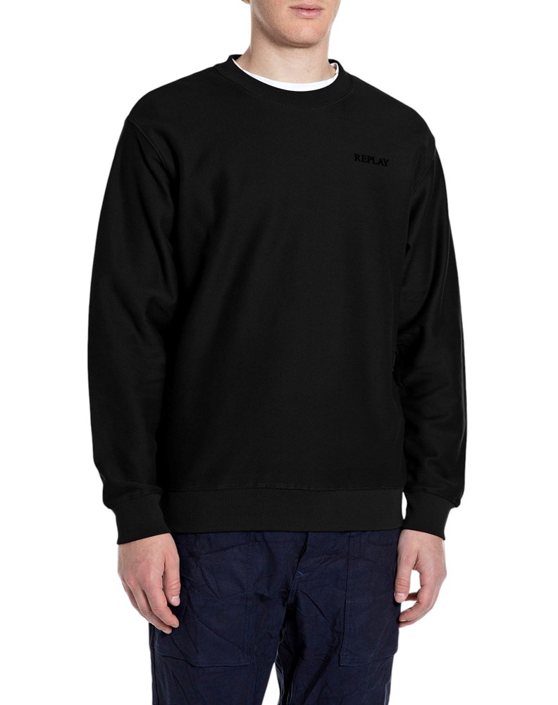 Replay CRNI SWEATSHIRT OD ŽERSEJA S REPLAY NATPISOM - 1
