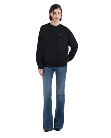 Replay crni sweatshirt regularnog kroja