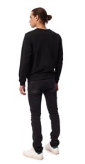CRNI SWEATSHIRT S CLASSIC REPLAY PRINTOM U KONTRASTNOJ BOJI - 4