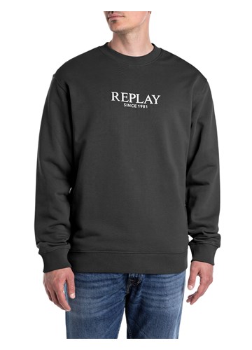 Replay CRNI SWEATSHIRT S GUMIRANIM REPLAY NATPISOM - 1
