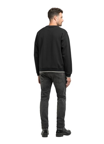Replay CRNI SWEATSHIRT S IZVEZENIM NATPISOM - 2