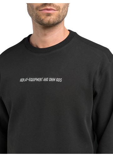 Replay CRNI SWEATSHIRT S IZVEZENIM NATPISOM - 3