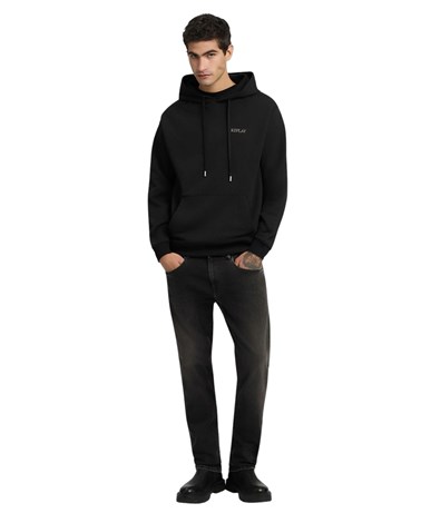 M3189  23802 Replay crni sweatshirt s izvezenim natpisom i kapuljačom Replay crni sweatshirt s izvezenim natpisom i kapuljačom