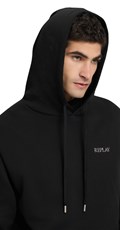 CRNI SWEATSHIRT S IZVEZENIM NATPISOM I KAPULJAČOM - 5