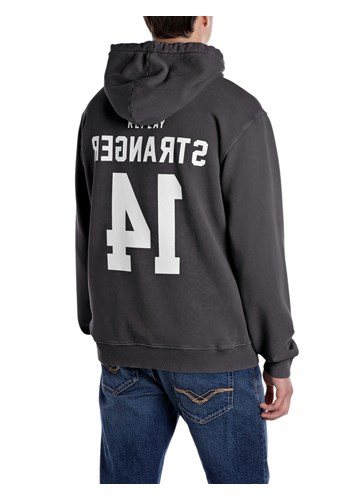 Replay CRNI SWEATSHIRT S KAPULJAČOM I PRINTOM BROJA - 2