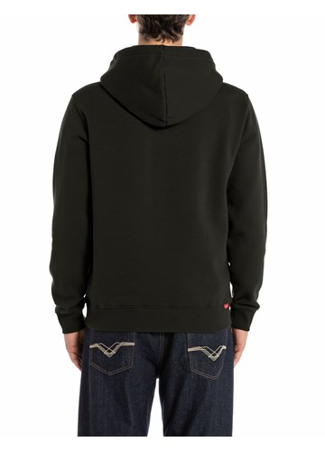 Replay CRNI SWEATSHIRT S KAPULJAČOM I IZVEZENIM SLOVOM R - 2