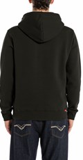 CRNI SWEATSHIRT S KAPULJAČOM I IZVEZENIM SLOVOM R - 2