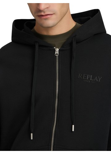 Replay CRNI SWEATSHIRT S KAPULJAČOM I ZATVARAČEM - 6