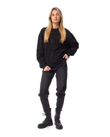 Replay crni sweatshirt s obostranim natpisom replay