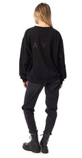 CRNI SWEATSHIRT S OBOSTRANIM NATPISOM REPLAY - 4