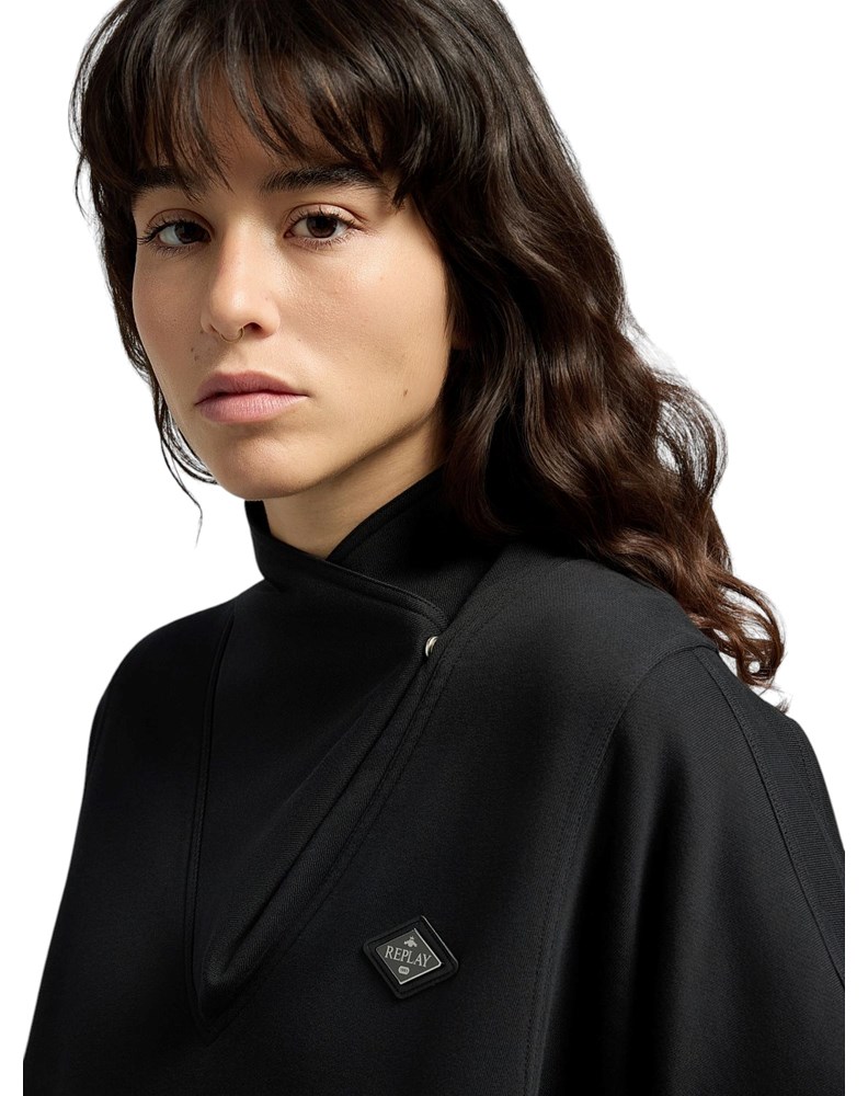 Replay CRNI SWEATSHIRT S VISOKIM OVRATNIKOM - 6