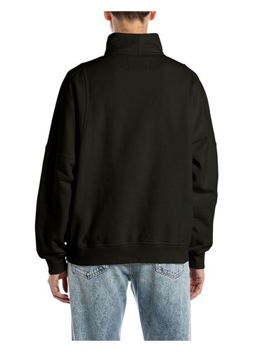 Replay CRNI SWEATSHIRT S VISOKIM OVRATNIKOM - 2
