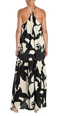 CRNO BIJELA MAXI HALJINA S VELIKIM CVJETNIM PRINTOM - 2