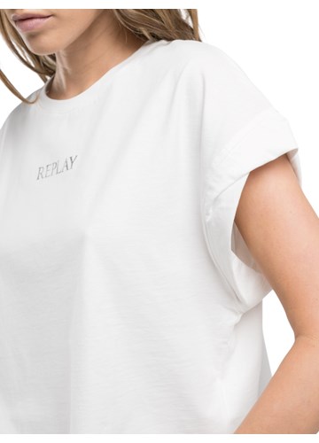 Replay CROPPED MAJICA KRATKIH RUKAVA S PRINTOM LOGOTIPA - 6