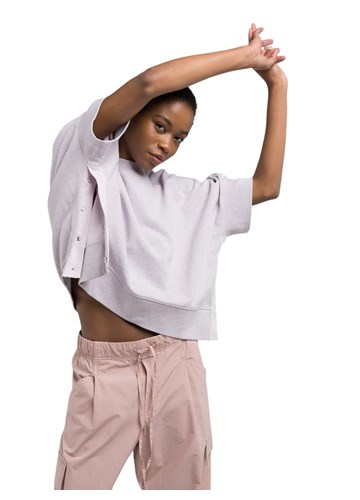 Replay LJUBIČASTI CROPPED SWEATSHIRT S POLU-RUKAVIMA  - 2