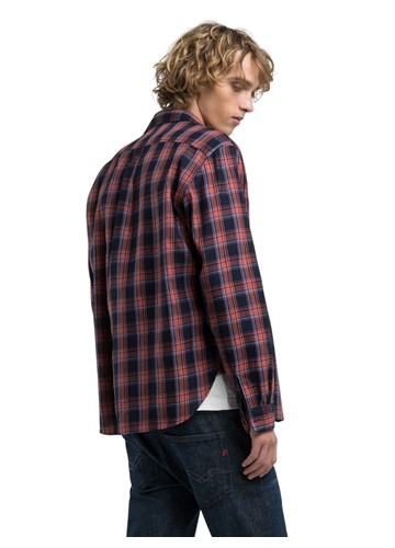 Replay CRVENA KARIRANA KOŠULJA OPUŠTENOG KROJA - 3