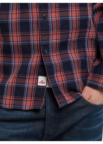 Replay CRVENA KARIRANA KOŠULJA OPUŠTENOG KROJA - 5