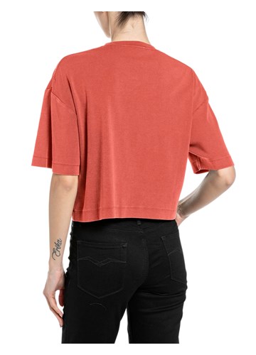 Replay CRVENA KRAĆA MAJICA S PRINTOM ZVIJEZDE I NATPISOM - 2